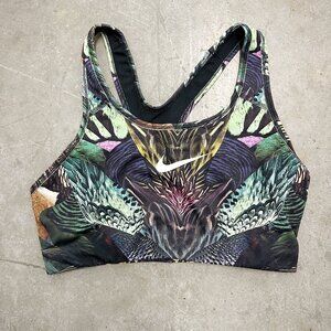 Nike Dri-Fit Sports Bra - SUPER CUTE Peacock Print - Women's Size Large